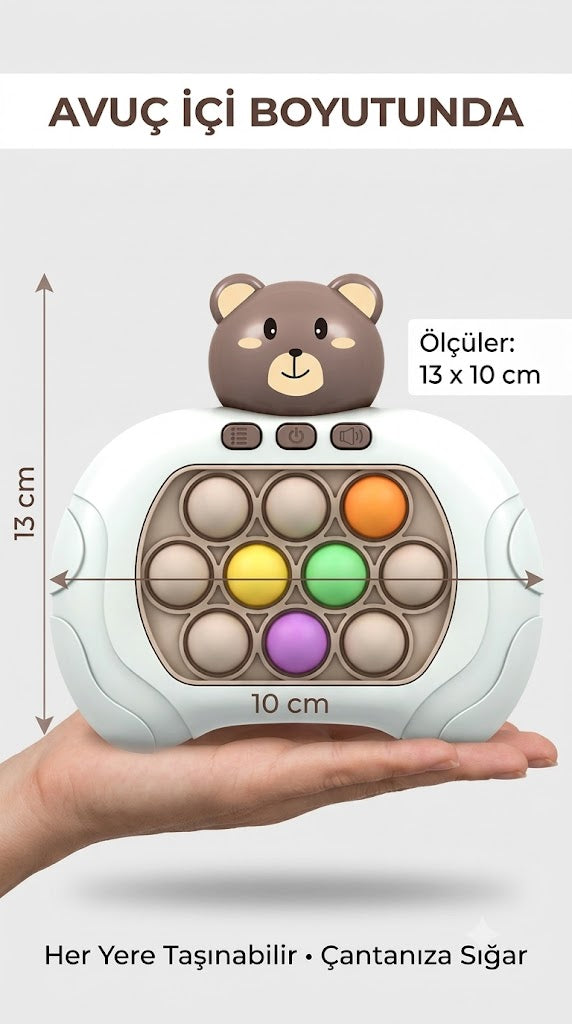Poddy Ayıcık Işıklı Sesli Popit Eğitici Oyuncak Seti