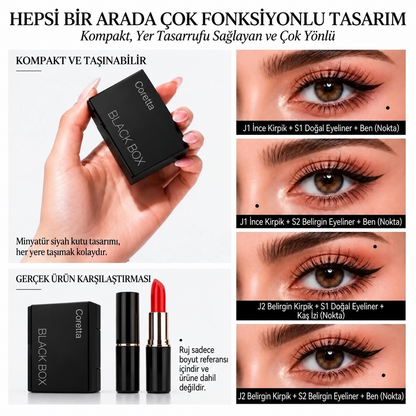Poddy Black Box 3’ü 1 Arada Aynalı Kirpik & Eyeliner Seti