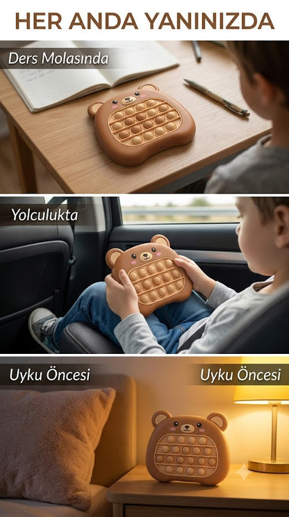 Poddy Ayıcık Işıklı Sesli Popit Eğitici Oyuncak Seti