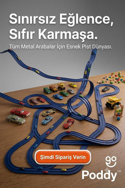 Poddy™ Yaratıcı Esnek Yarış Pisti | Sınırsız Eğlence, Kolay Depolama