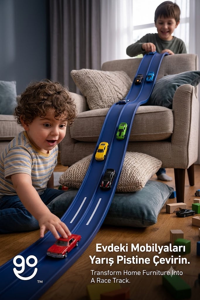 Poddy™ Yaratıcı Esnek Yarış Pisti | Sınırsız Eğlence, Kolay Depolama