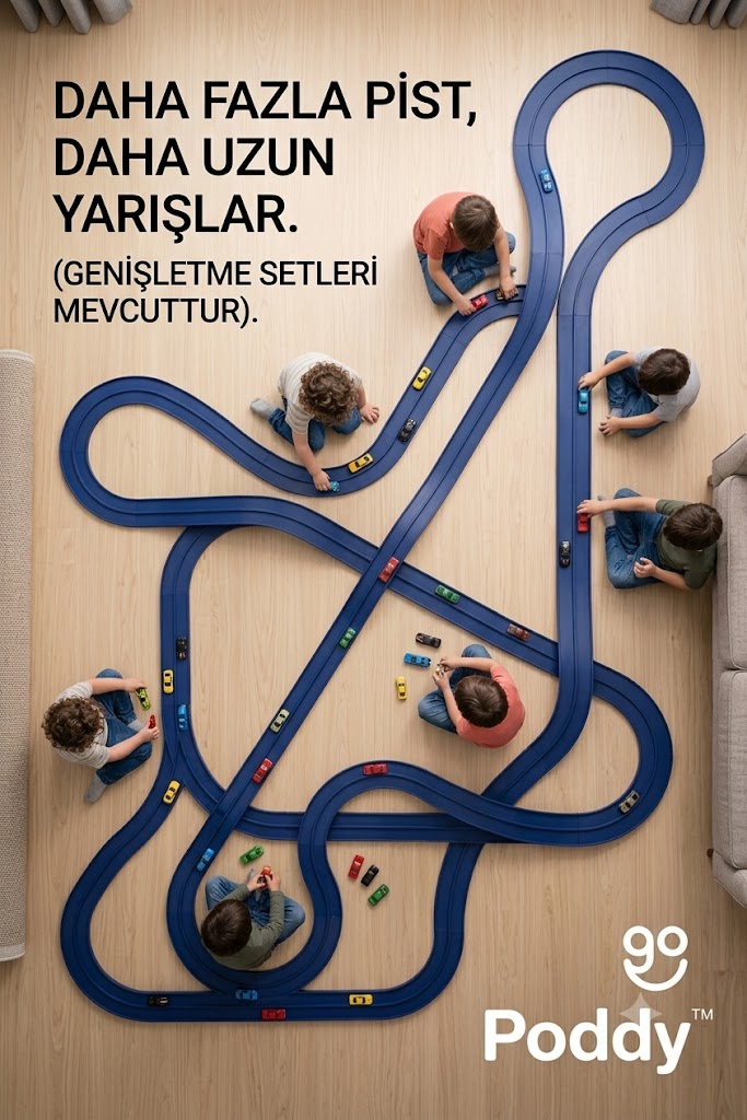 Poddy™ Yaratıcı Esnek Yarış Pisti | Sınırsız Eğlence, Kolay Depolama